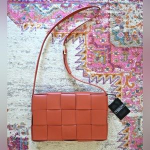 VALENTINA FIORE ITALY Handbag Woven Cassette Crossbody Italian Leather